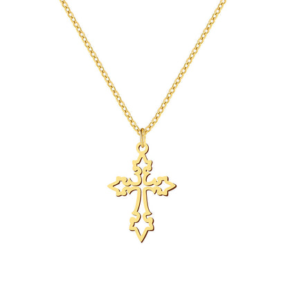 Retro Hollow Cross Gothic Necklace