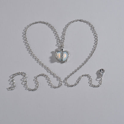 Moonstone Heart Necklace
