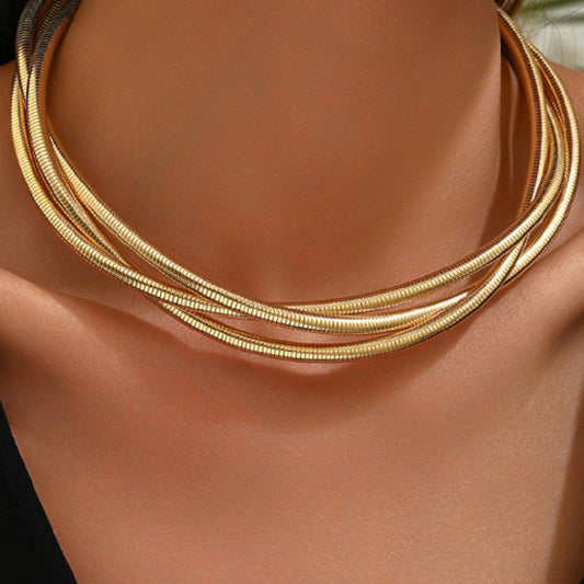 Metal Simple Three-Woven Winding Necklace