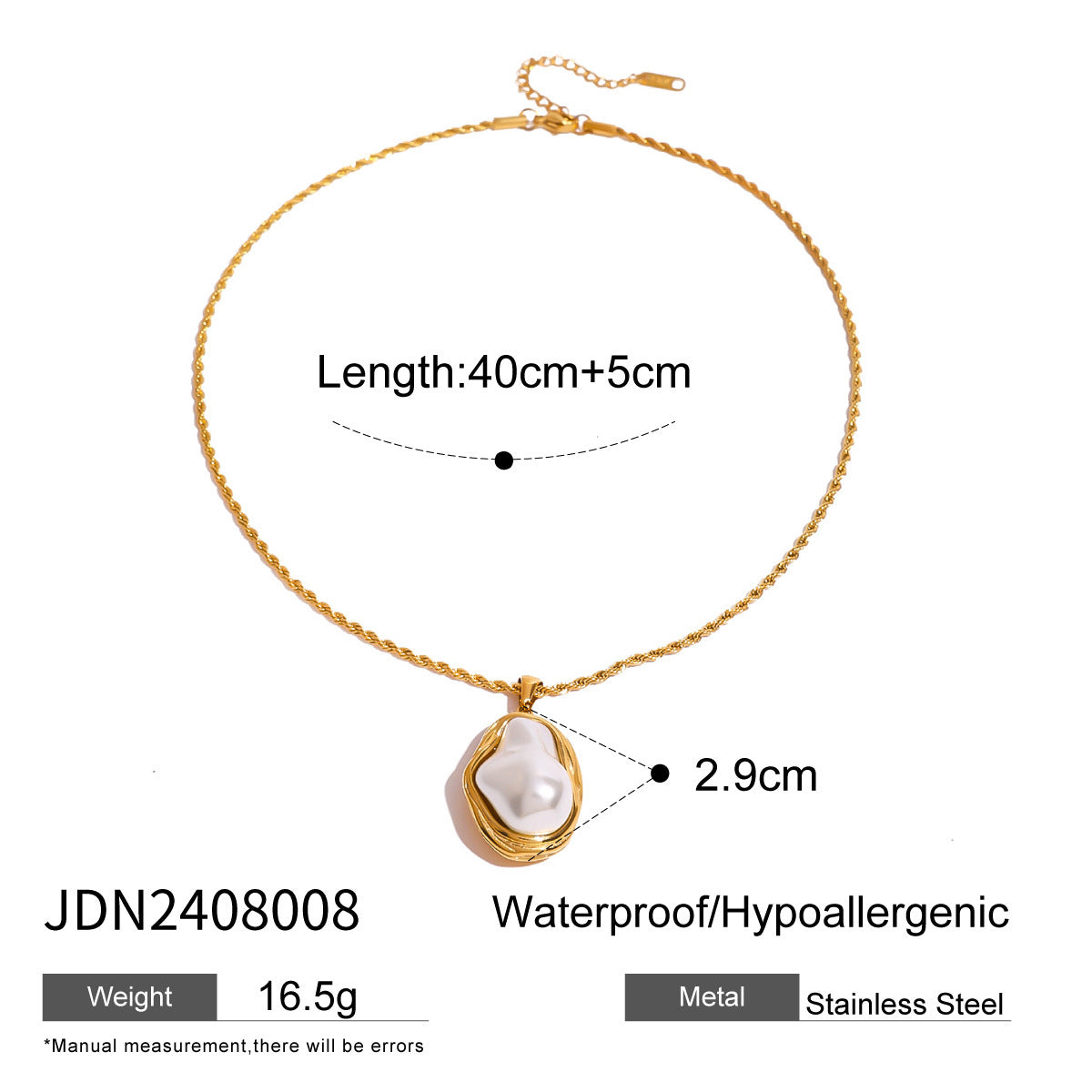 Pearl Necklace, Earrings & Ring Set