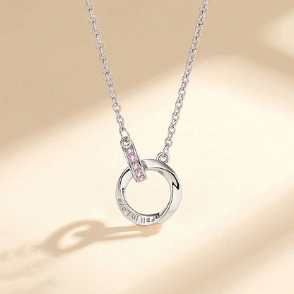 Interlocking Ring Silver Mobius Strip Necklace
