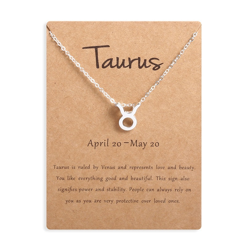 12 Zodiac Sign Constellation Pendant Necklace
