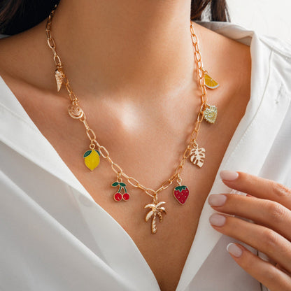 Ocean Wind Love Heart Pendant Chain Necklace