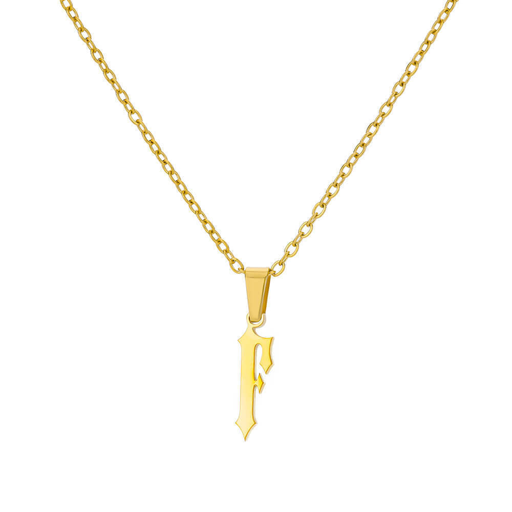Funky A-Z Letter Pendant Necklace
