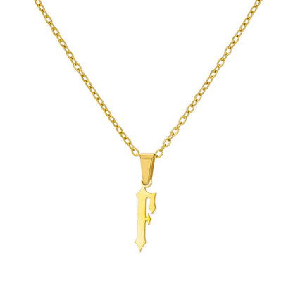 Funky A-Z Letter Pendant Necklace