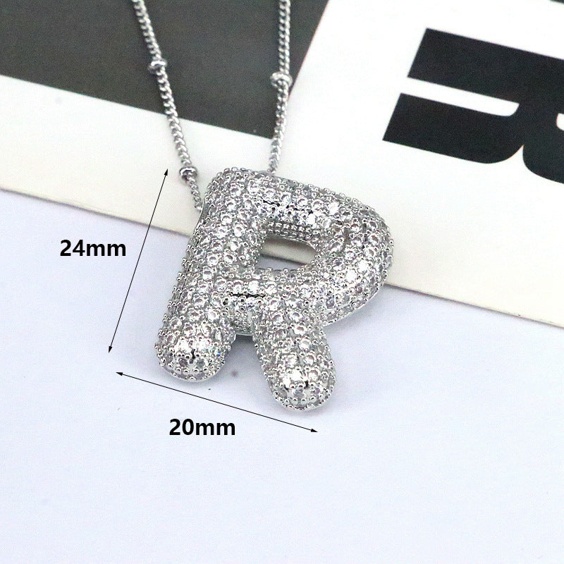 Bubble Balloon A-Z Letter Pendant Necklace