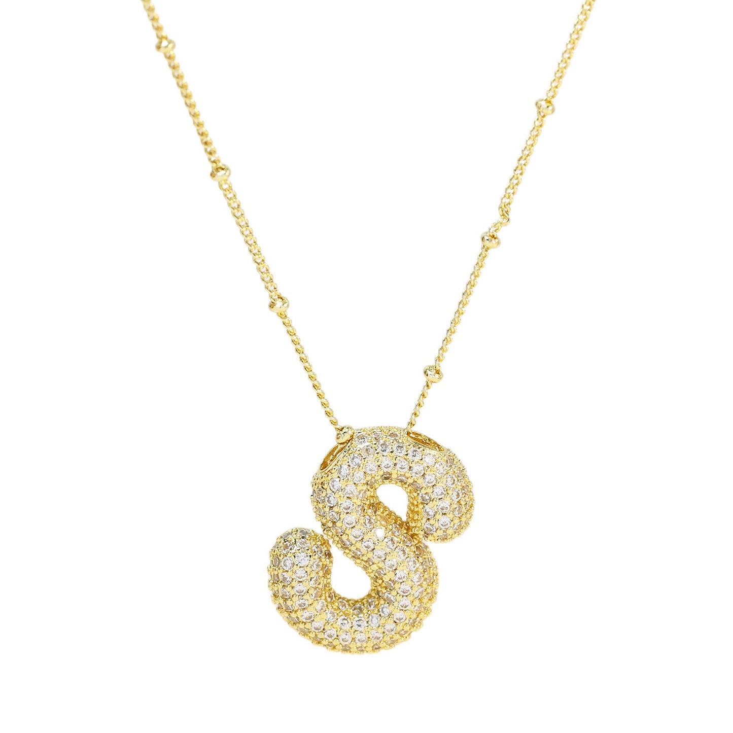 Bubble Balloon A-Z Letter Pendant Necklace