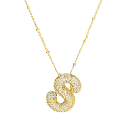Bubble Balloon A-Z Letter Pendant Necklace