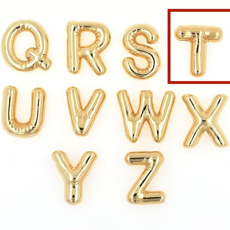 Glossy A-Z Letter Copper Pendant