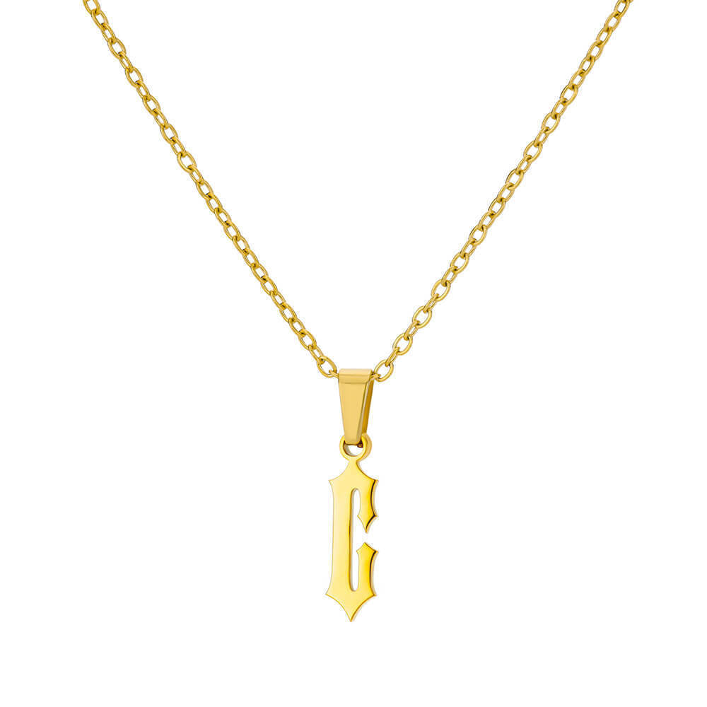 Funky A-Z Letter Pendant Necklace