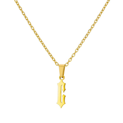 Funky A-Z Letter Pendant Necklace