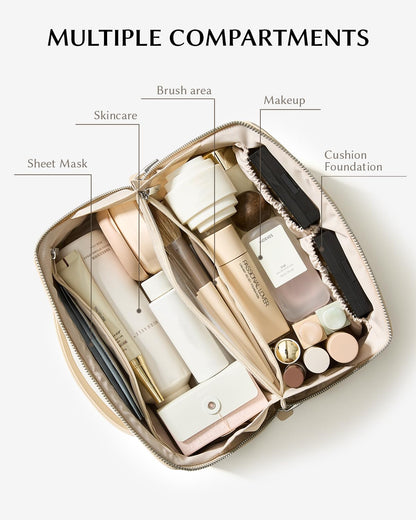 EACHY Personalized Makeup Bag - Travel Cosmetic Bag with Zipper & Handle