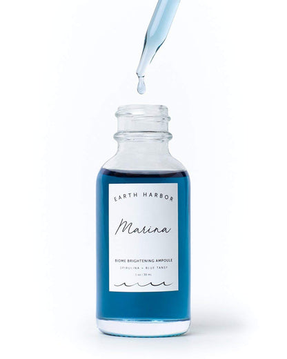 Earth Harbor MARINA Biome Brightening Ampoule – Brightens & Balances | Blue Tansy, Spirulina & Squalane | 1 fl oz