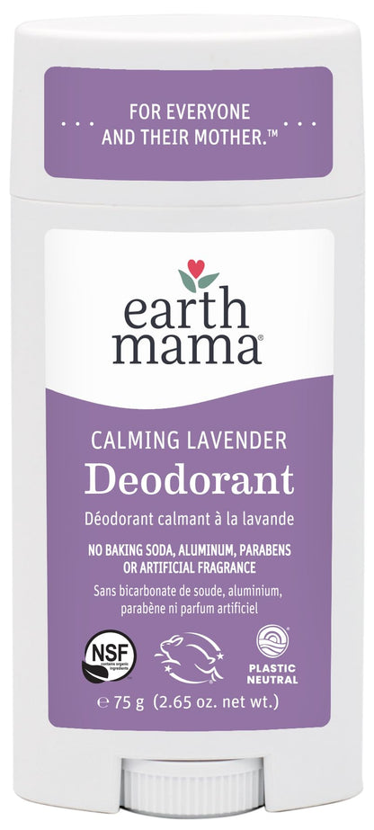 Earth Mama Calming Lavender Deodorant – Aluminum-Free, Safe for Sensitive Skin, Pregnancy & Nursing