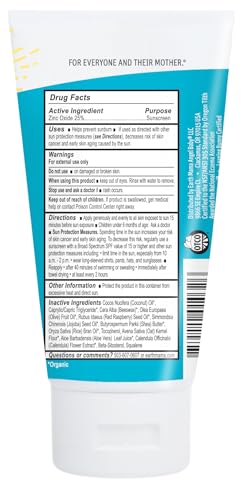 Earth Mama Uber-Sensitive Mineral Sunscreen Lotion SPF 40 - Non-Nano Zinc, Organic Colloidal Oatmeal, 3-Ounce