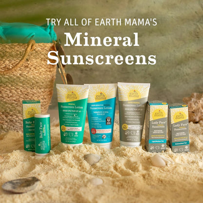 Earth Mama Uber-Sensitive Mineral Sunscreen Lotion SPF 40 - Non-Nano Zinc, Organic Colloidal Oatmeal, 3-Ounce