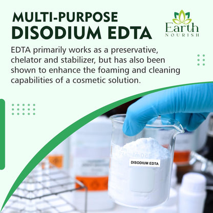 Earth Nourish Disodium EDTA - Cosmetic Grade Raw Material for DIY Shampoos, Soaps & Cleansers | 100g