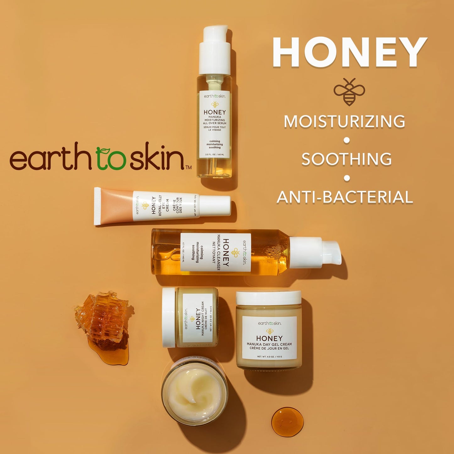 Earth To Skin Honey Royal Jelly Eye Cream – Calming Hydration for Under-Eye, 0.75 fl oz