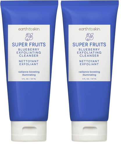 Earth To Skin Super Fruits Blueberry Exfoliating Cleanser – 5.0 fl oz (Pack of 2)