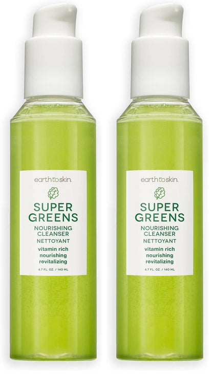 Earth To Skin Super Greens Nourishing Face Cleanser – Vitamin-Enriched Daily Wash for All Skin Types (Pack of 2)
