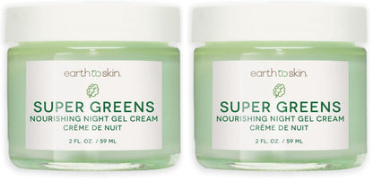 Earth To Skin Super Greens Nourishing Night Gel Cream – 2-Pack (2.0 Fl Oz Each)