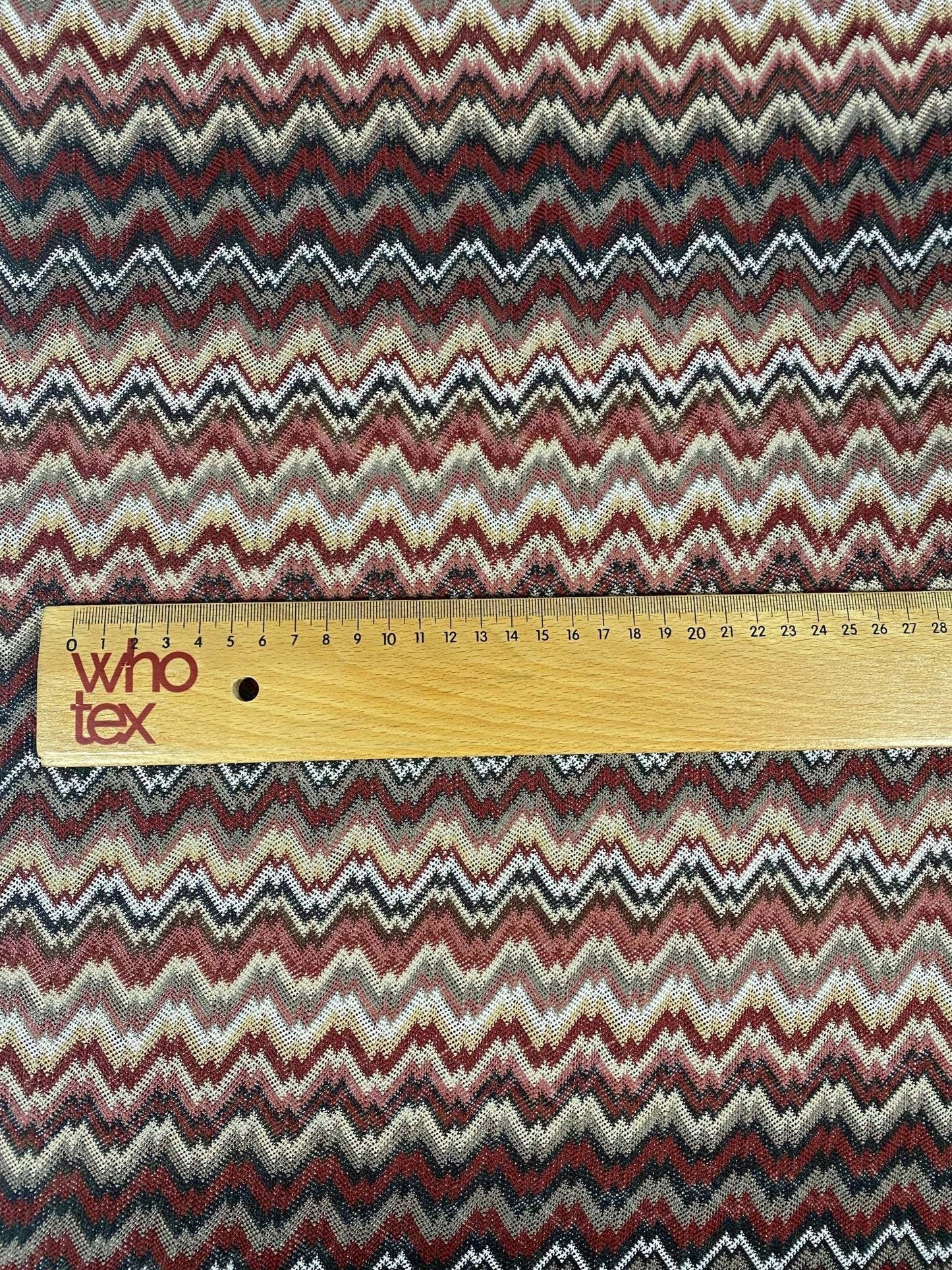 Earth Tone Chevron Mesh Knit Fabric by the Metre