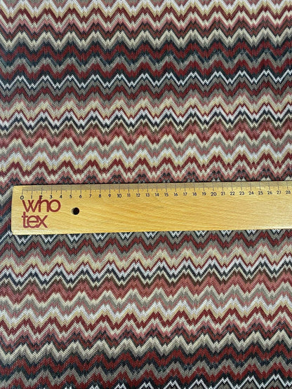Earth Tone Chevron Mesh Knit Fabric by the Metre