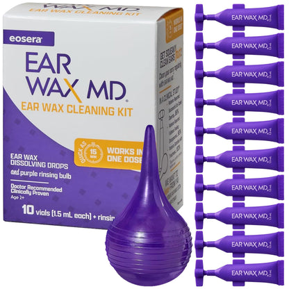Earwax MD eosera Cleaning Kit – Fast-Acting Ear Wax Drops & Rinse Bulb