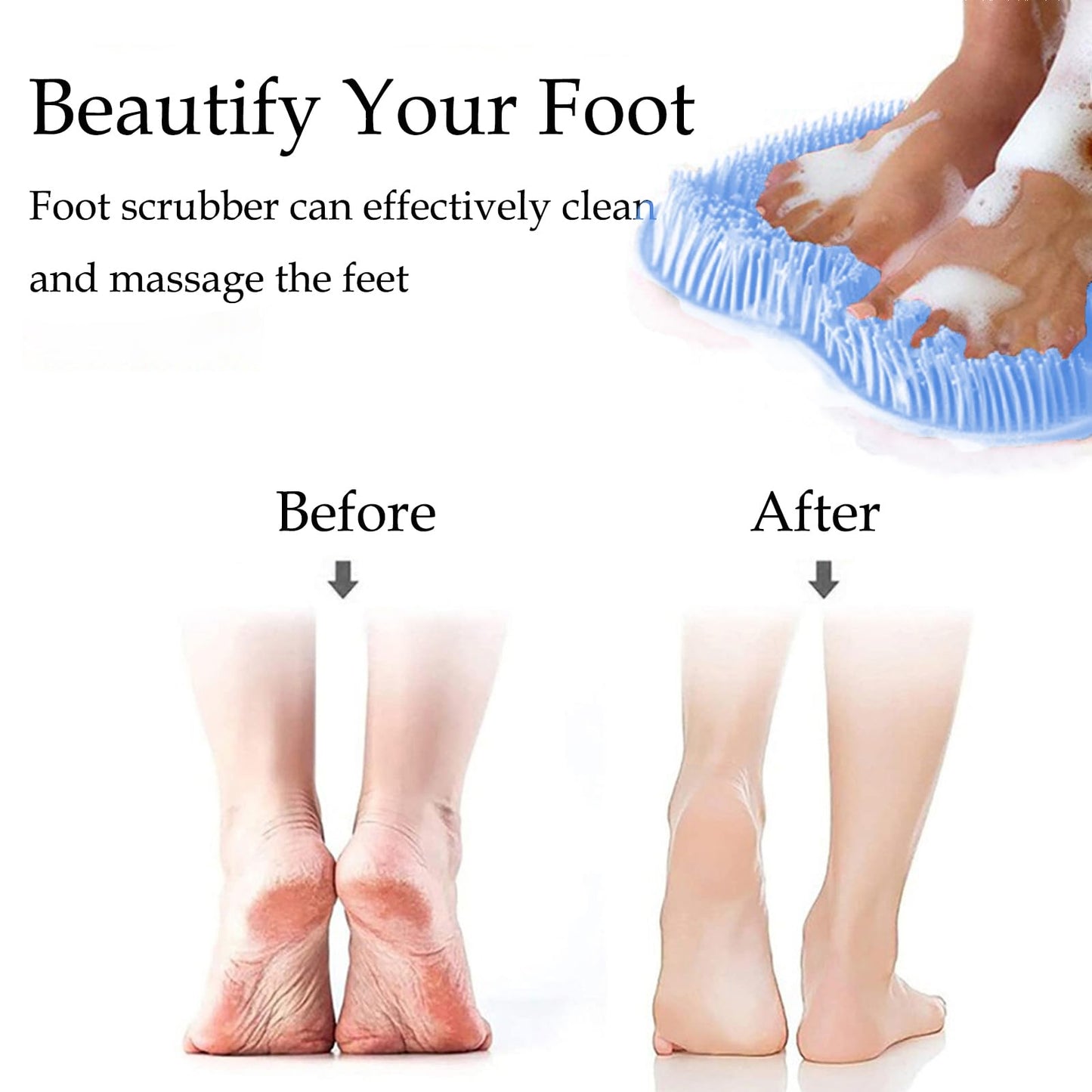 Easkite Shower Foot and Back Scrubber Mat – Wall Mounted Silicone Foot Massager (2pcs)