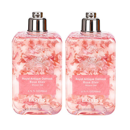Easyes Rose Elixir Body Wash for Women – Triple Rose Formula, Moisturizing Shower Gel (2-Pack)