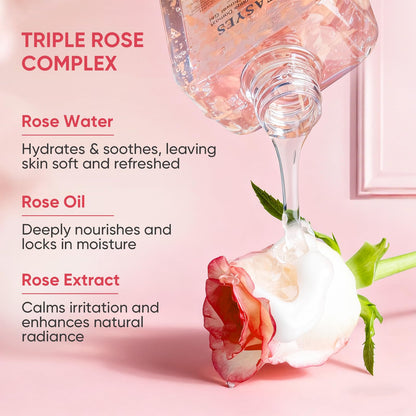 Easyes Rose Elixir Body Wash for Women – Triple Rose Formula, Moisturizing Shower Gel (2-Pack)
