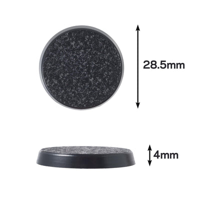 EasyPegs 28.5mm Textured Round Bases – 120 Count for Wargames & Tabletop Miniatures