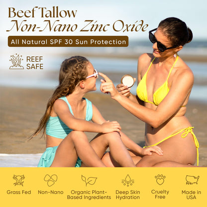 Eat My Face Organic Beef Tallow Sunscreen SPF 30 | Reef Safe, Non Nano Zinc Oxide