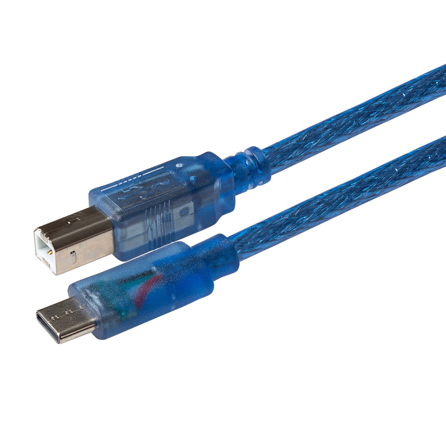 Maplin USB-C to USB-B Cable - Blue, 1m