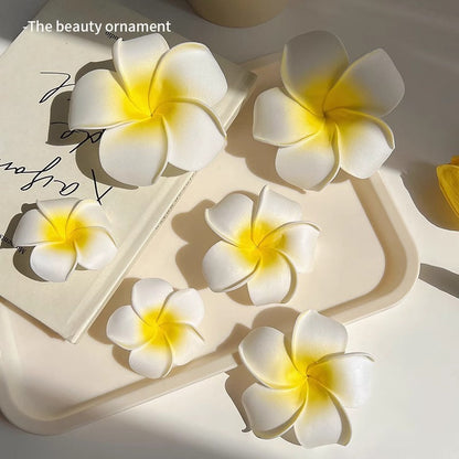 Plumeria Rubra Leather Flower Hairclip