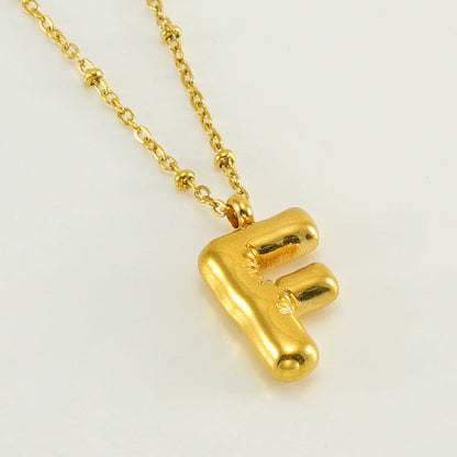 Bubble Letter Pendant Necklace A-Z