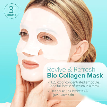 Ebanel Bio Collagen Mask – 4-Pack Hydrating Hydrogel Masks with 7 Peptides & Hyaluronic Acid