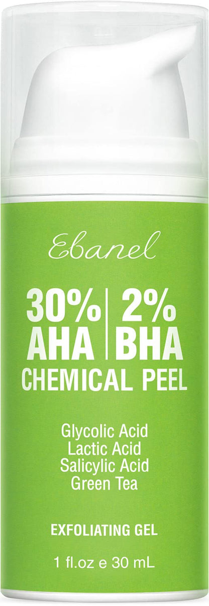 Ebanel Chemical Peel for Face – 30% AHA 2% BHA Exfoliator with Green Tea & Chamomile