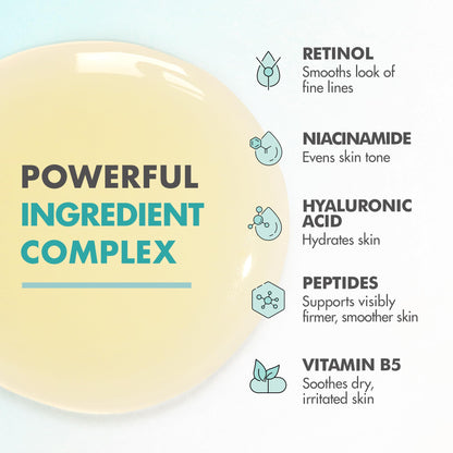 Ebanel Retinol Serum with Vitamin C, Peptides & Hyaluronic Acid | Brighten, Smooth & Refine Skin