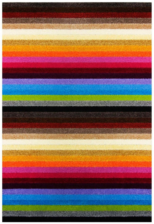 Linea Rainbow Striped Washable Rugs & Runners