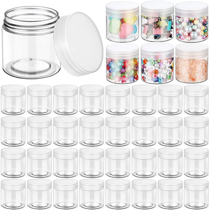 EBOOT 150-Pack 2oz Clear Plastic Jars with Lids | Travel Cosmetic Containers
