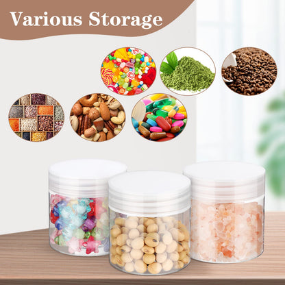 EBOOT 150-Pack 2oz Clear Plastic Jars with Lids | Travel Cosmetic Containers