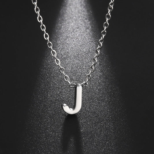 26 English Letter Steel Color Necklace