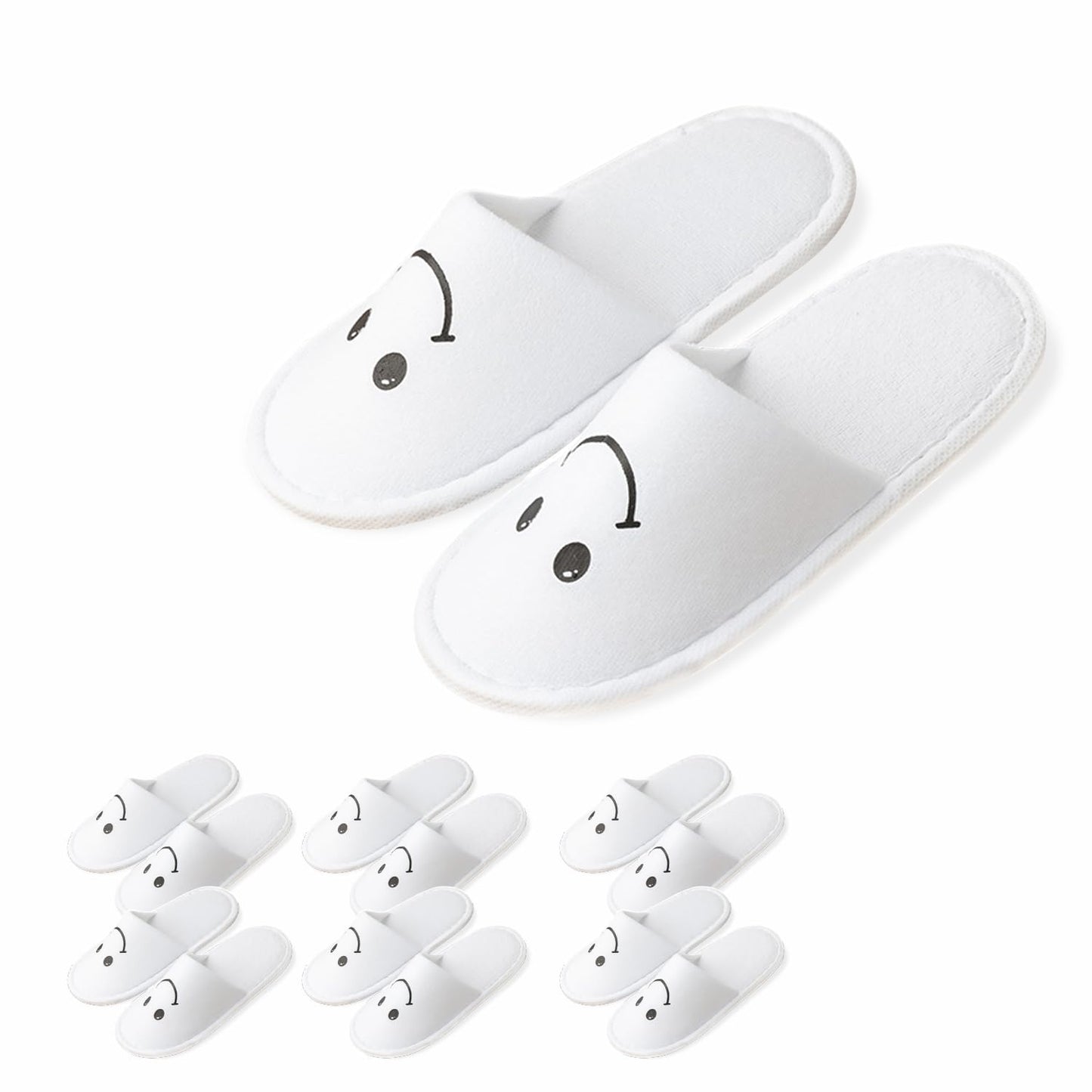 ECEOCC 6 Pairs Kids Disposable Slippers – Non-Slip, Warm Closed-Toe (Ages 4-8)
