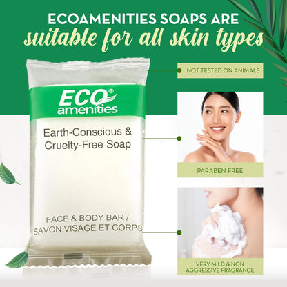 ECO amenities Travel Size Bar Soap — 400-Pack Bulk Hotel Soaps, 0.5 oz, Individually Wrapped
