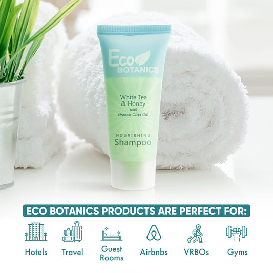 Eco Botanics Travel Size Hotel Shampoo – 300-Count 0.85 oz Bottles