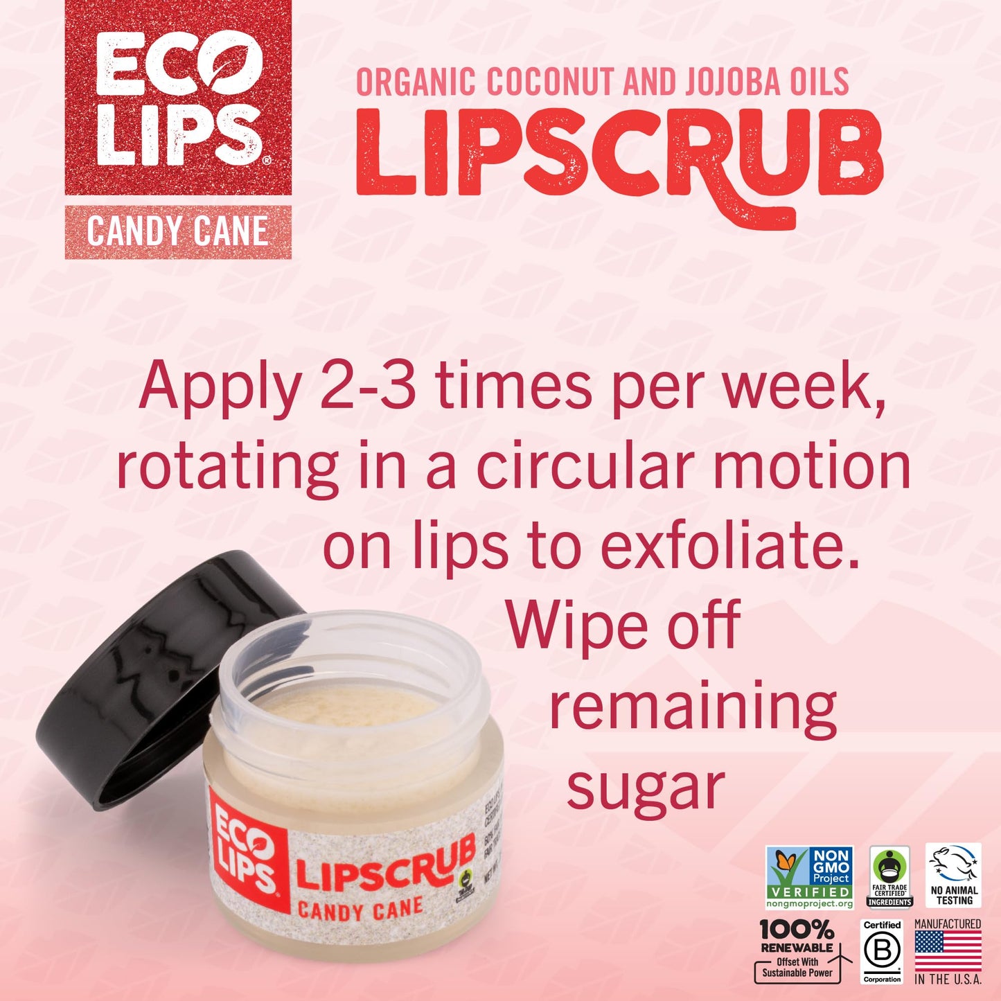 Eco Lips Vanilla Mint Candy Cane Lip Scrub & Lip Mask Duo – Natural Exfoliating Lip Care Set (2 x 0.25 oz)
