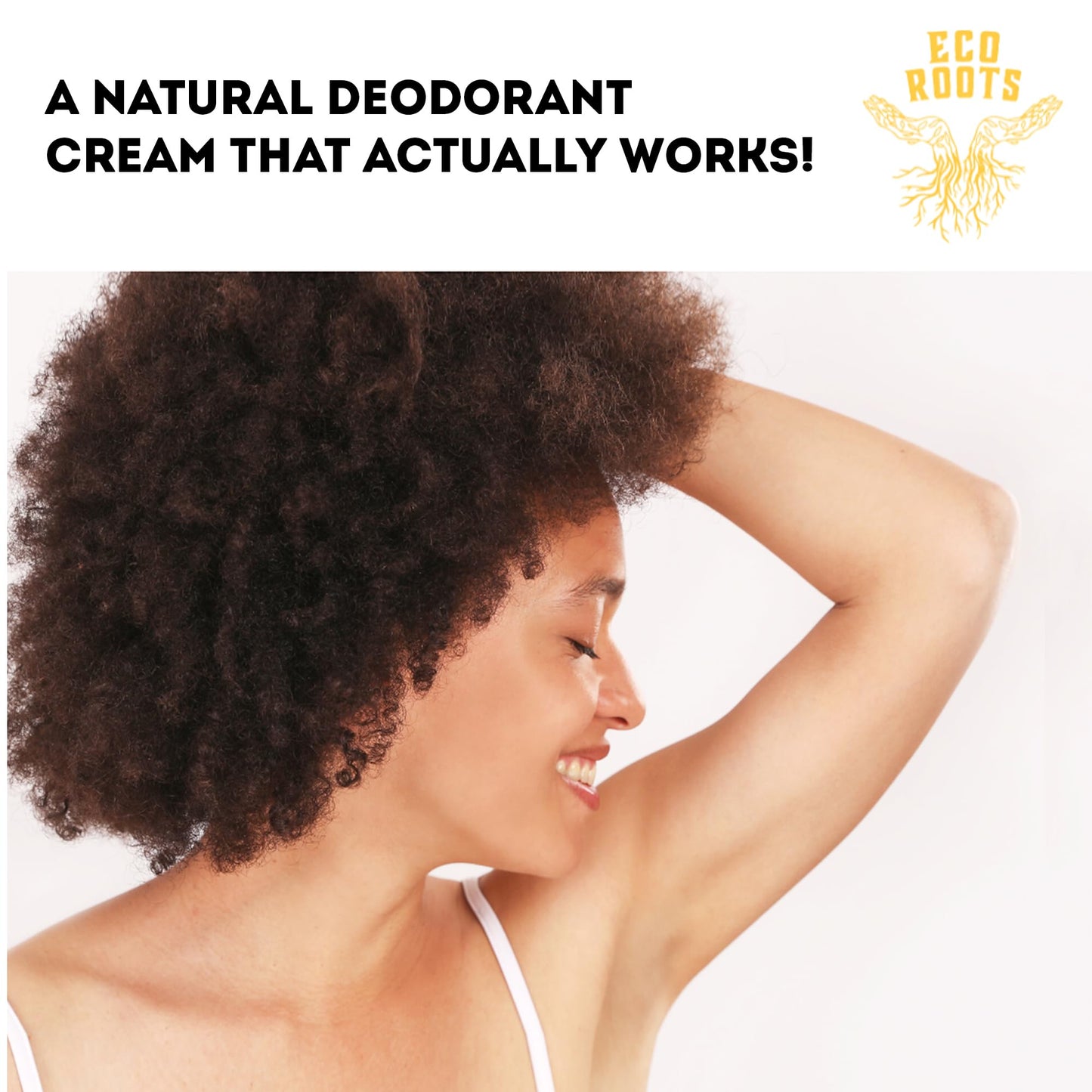 ECO ROOTS Organic Deodorant Cream – Lavender Scent, Baking Soda Free, Aluminum Free, Vegan