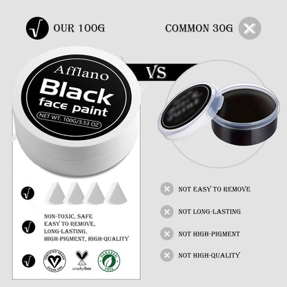 Ecofavor Black & White Face Paint Kit (6pcs) – Professional Oil-Based, Non-Toxic, Long-Lasting
