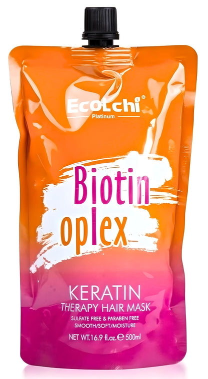 EcoLchi Biotin Oplex Keratin Hair Mask – XL 16.9 oz for Dry, Frizzy Hair